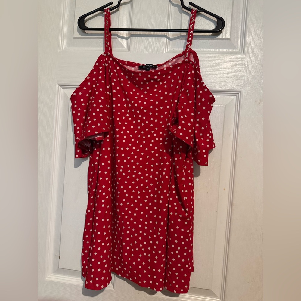 Red Polka Dot Off-Shoulder Top
